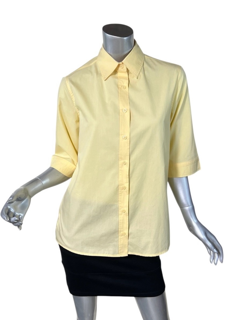 American Sweetheart Women’s Small Yellow Button Down Shirt Half Sleeve Blouse